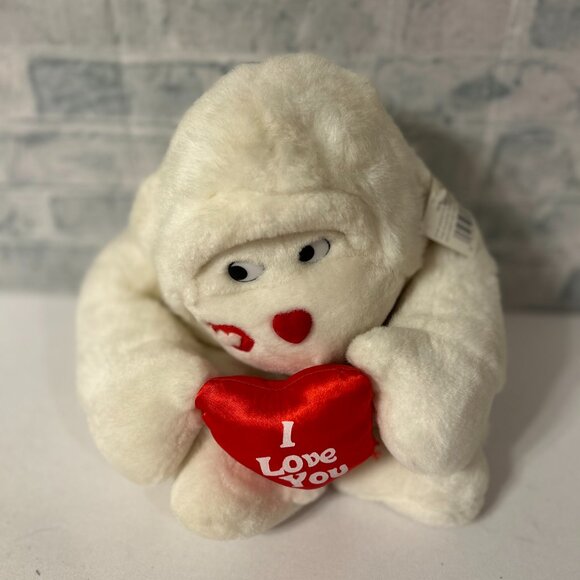 SOFT IMPRESSIONS WHITE VALENTINE GORILLA STUFFED ANIMALS - Picture 5 of 5